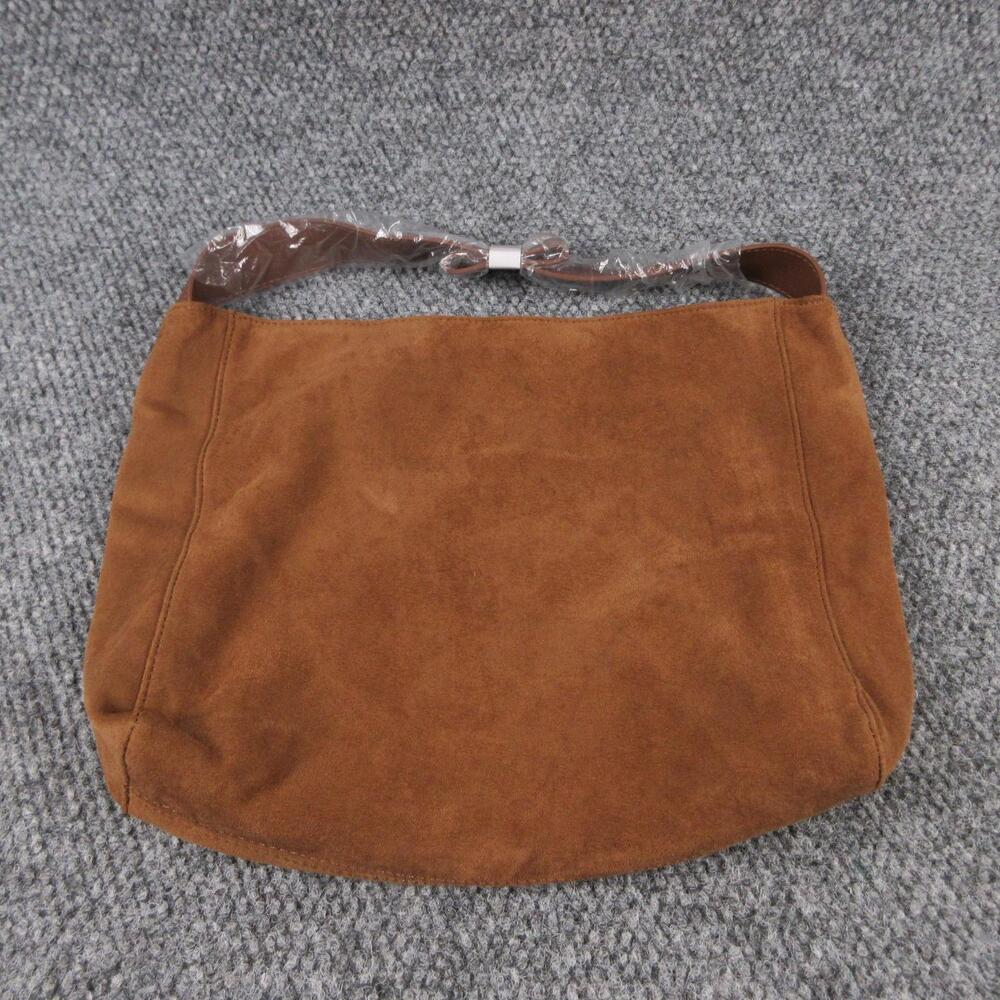 Moda Luxe Hobo Bag Womens Medium Tan Suede Faux Leather Magnetic Closure